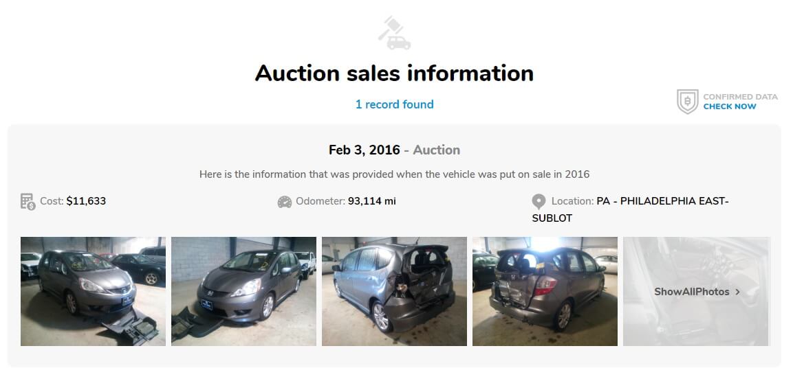 auction sales information