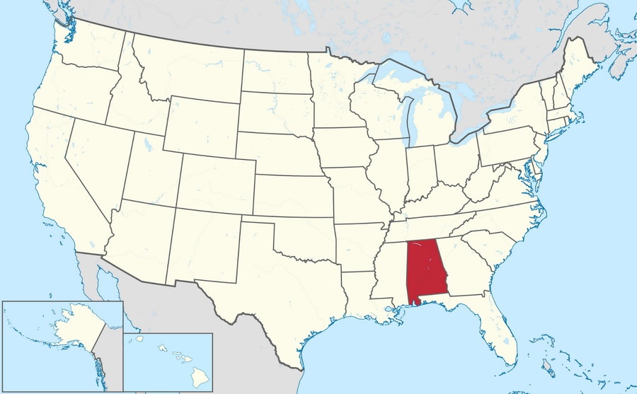 Alabama in map