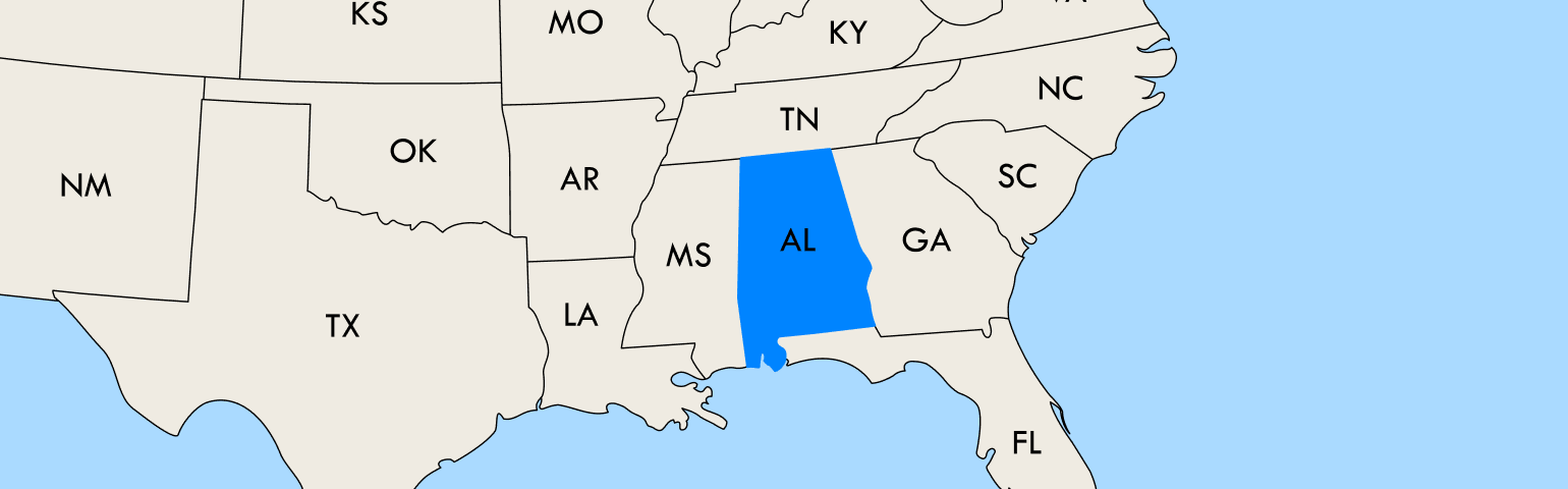 Alabama in map