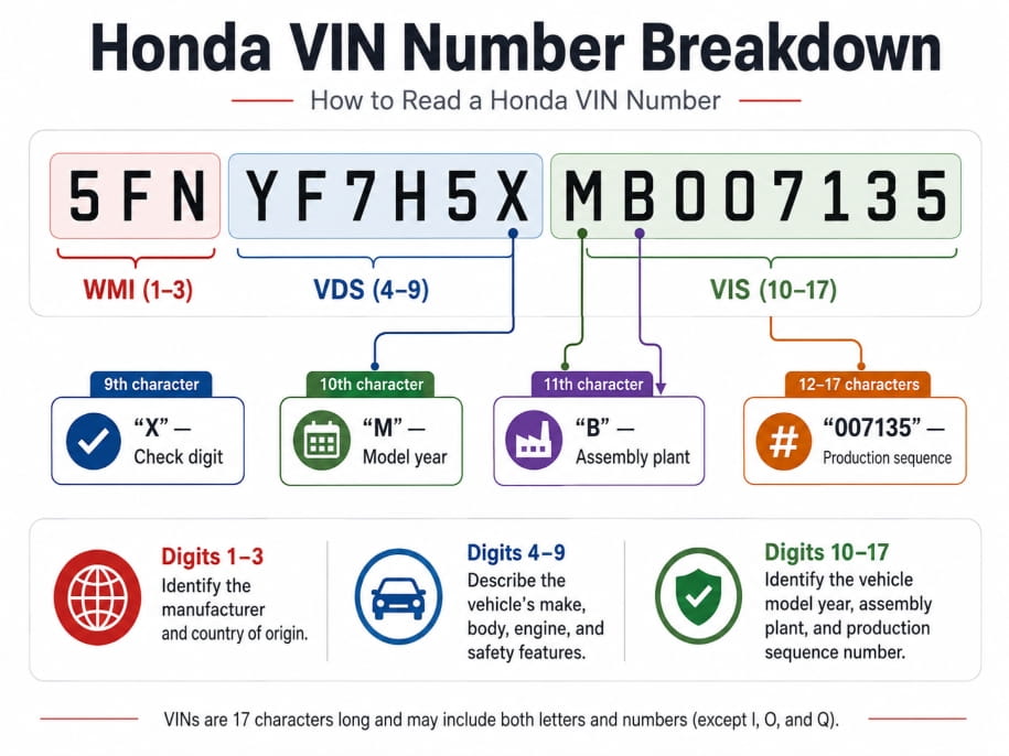 Honda vin number breakdown