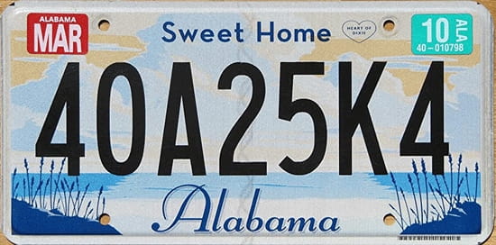 License plate scheme