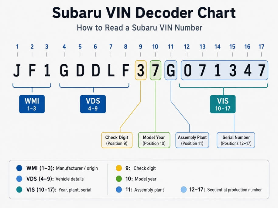 Subaru vin number breakdown