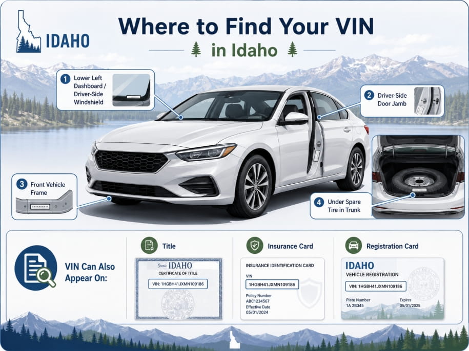 Idaho where to find VIN