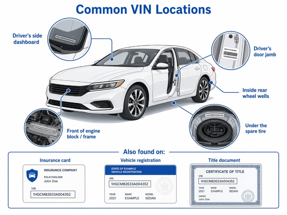 Where to find VIN on a vehicle?