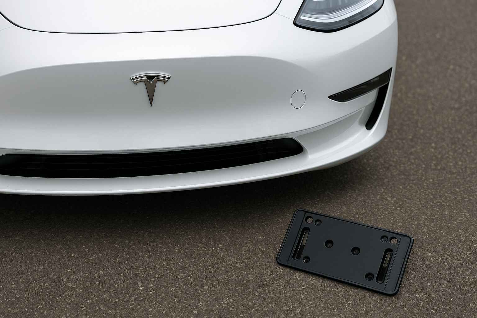 Tesla with no license plate installed