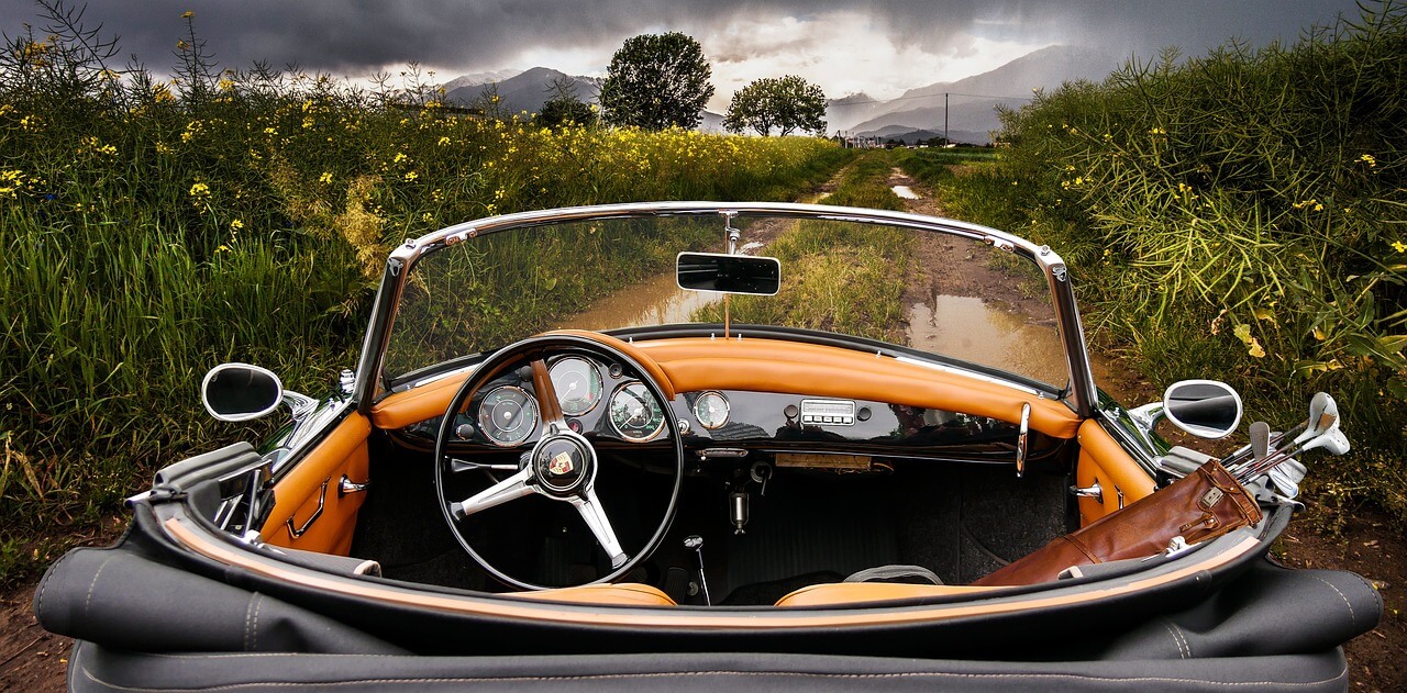 a Porsche convertible