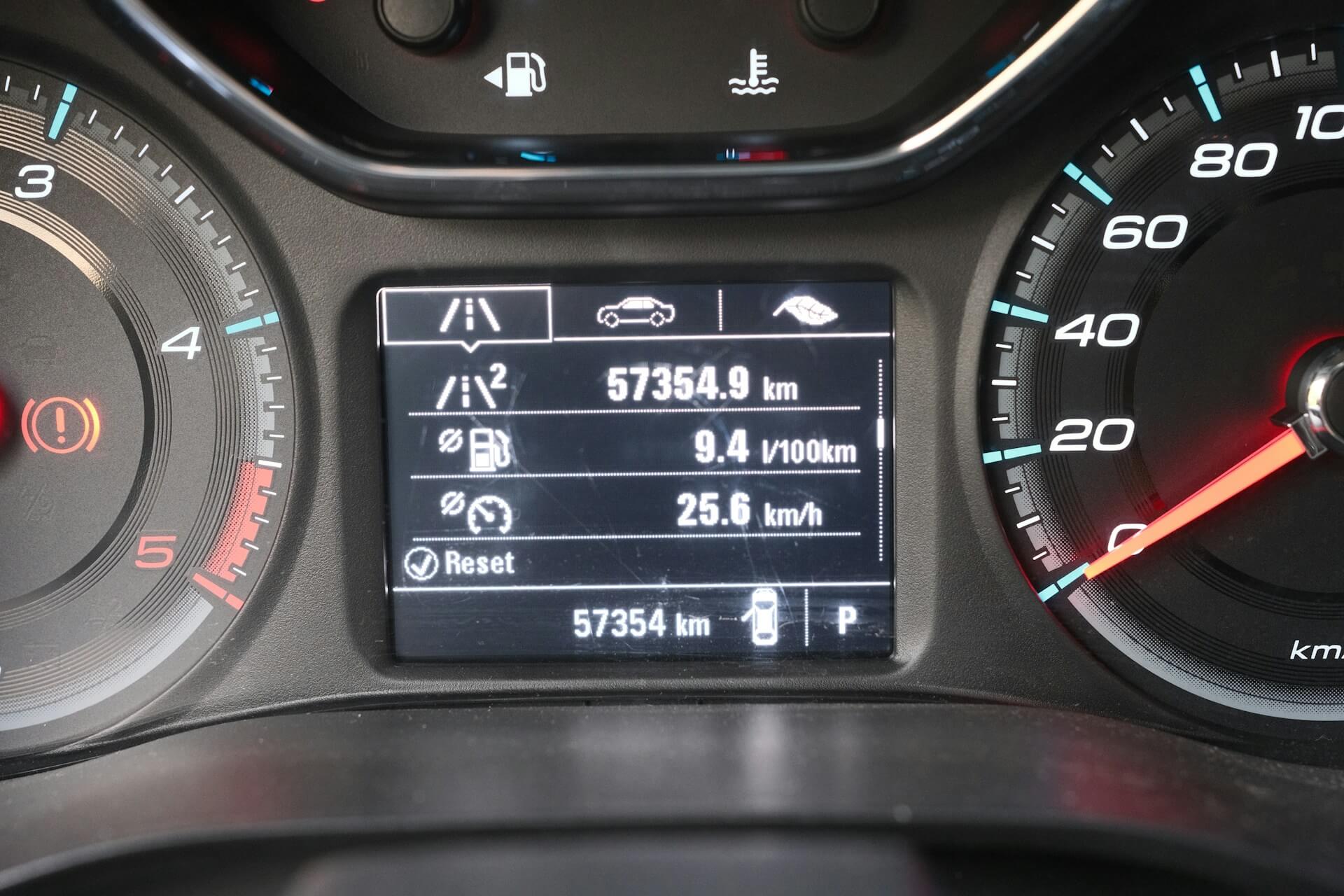 close-up of a car odometer