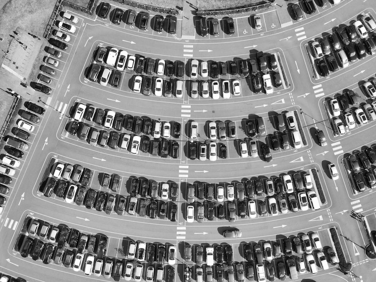 A large car parking area