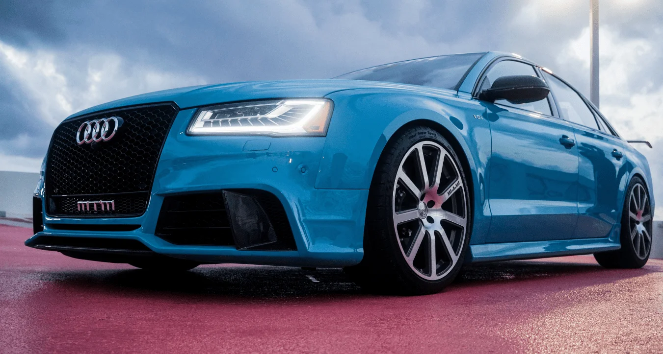 Blue Audi car
