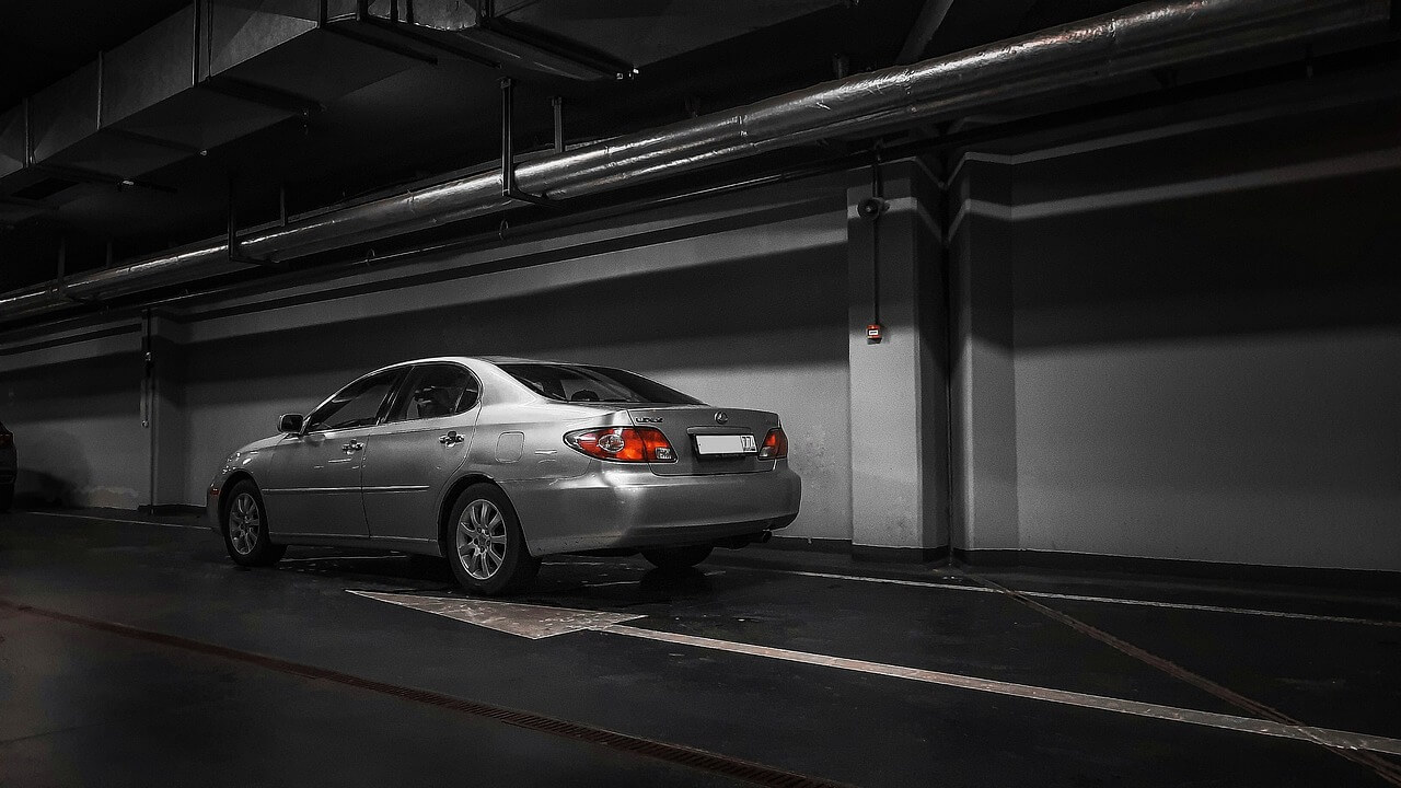 a Lexus car in a parking lot