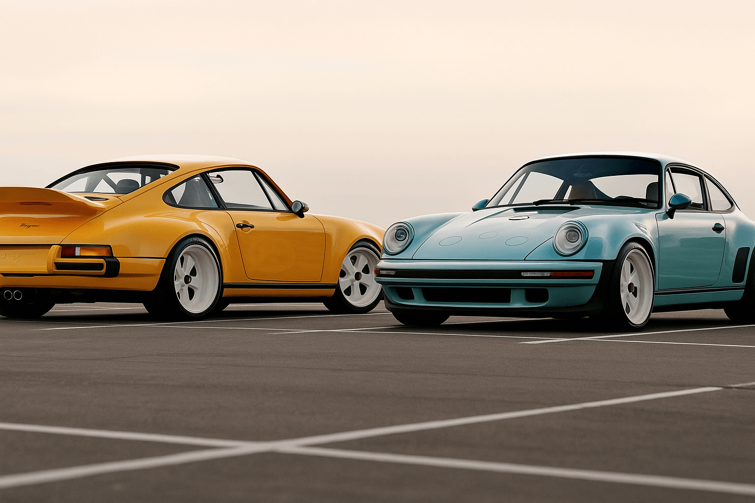 two Porsche vehicles