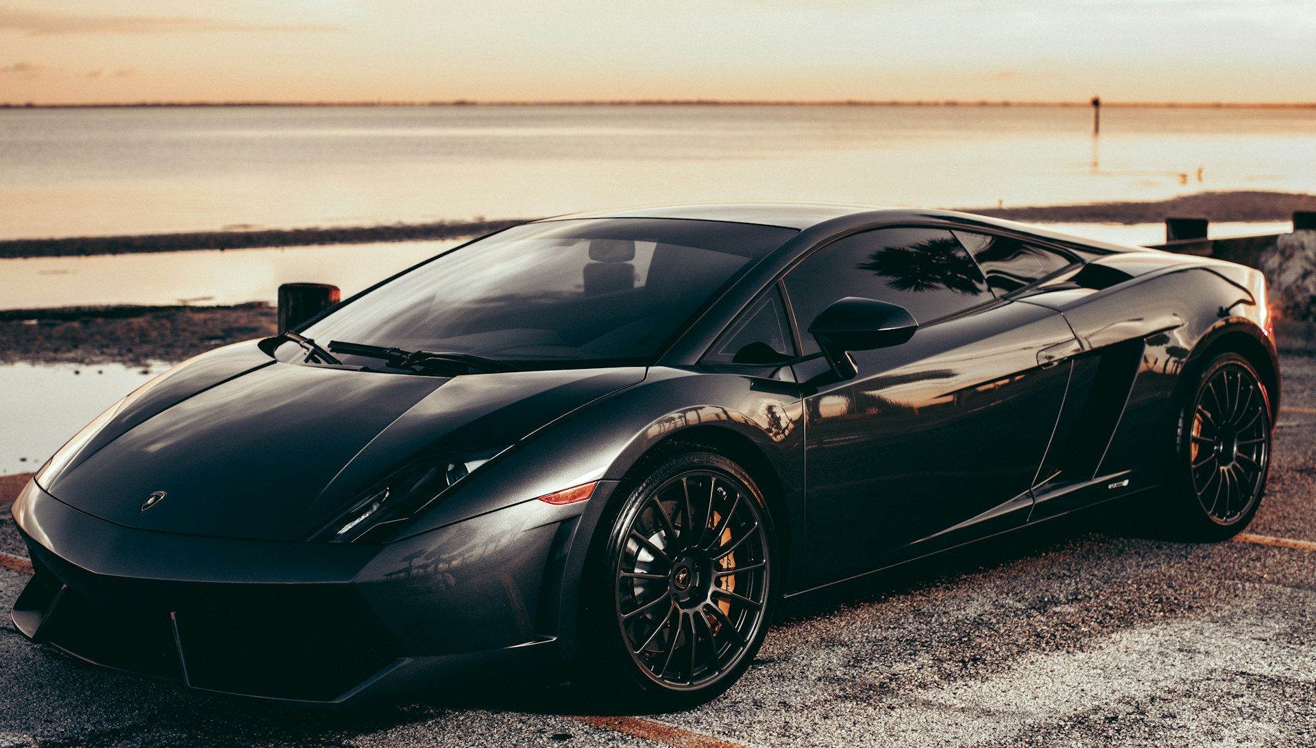 luxury car by the sea