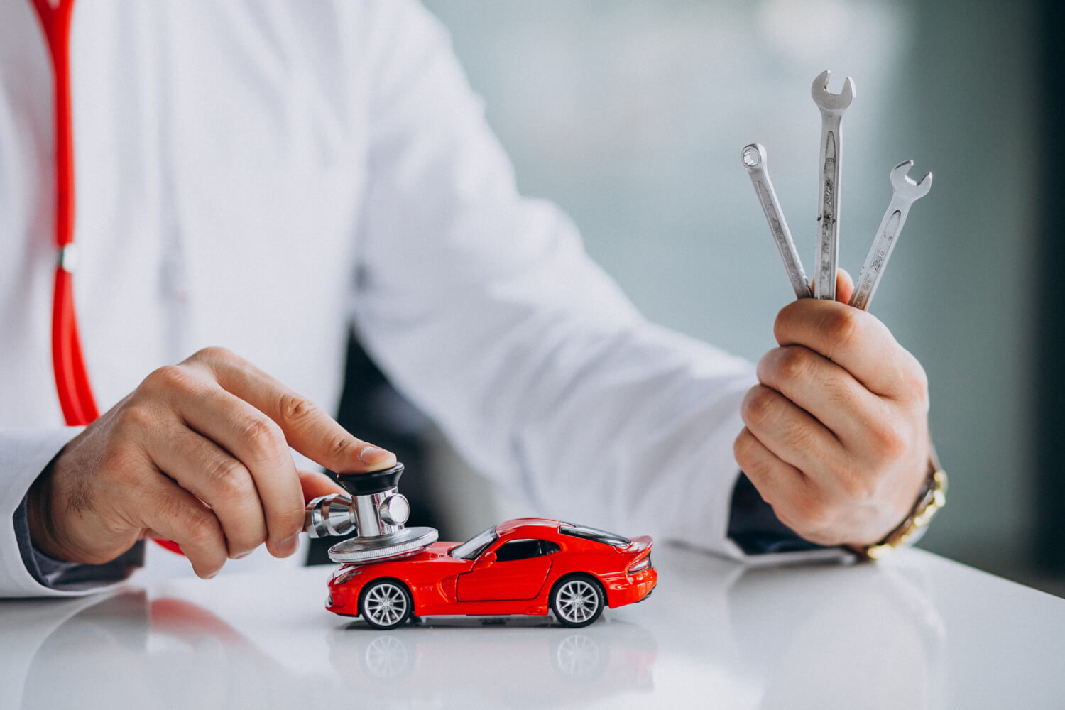 concept of inspecting a lemon car
