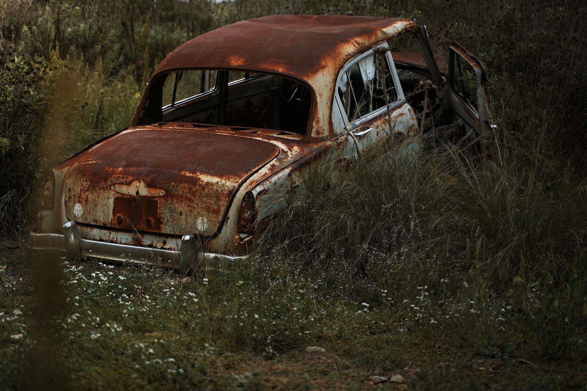 camionnette rouillée abandonnée