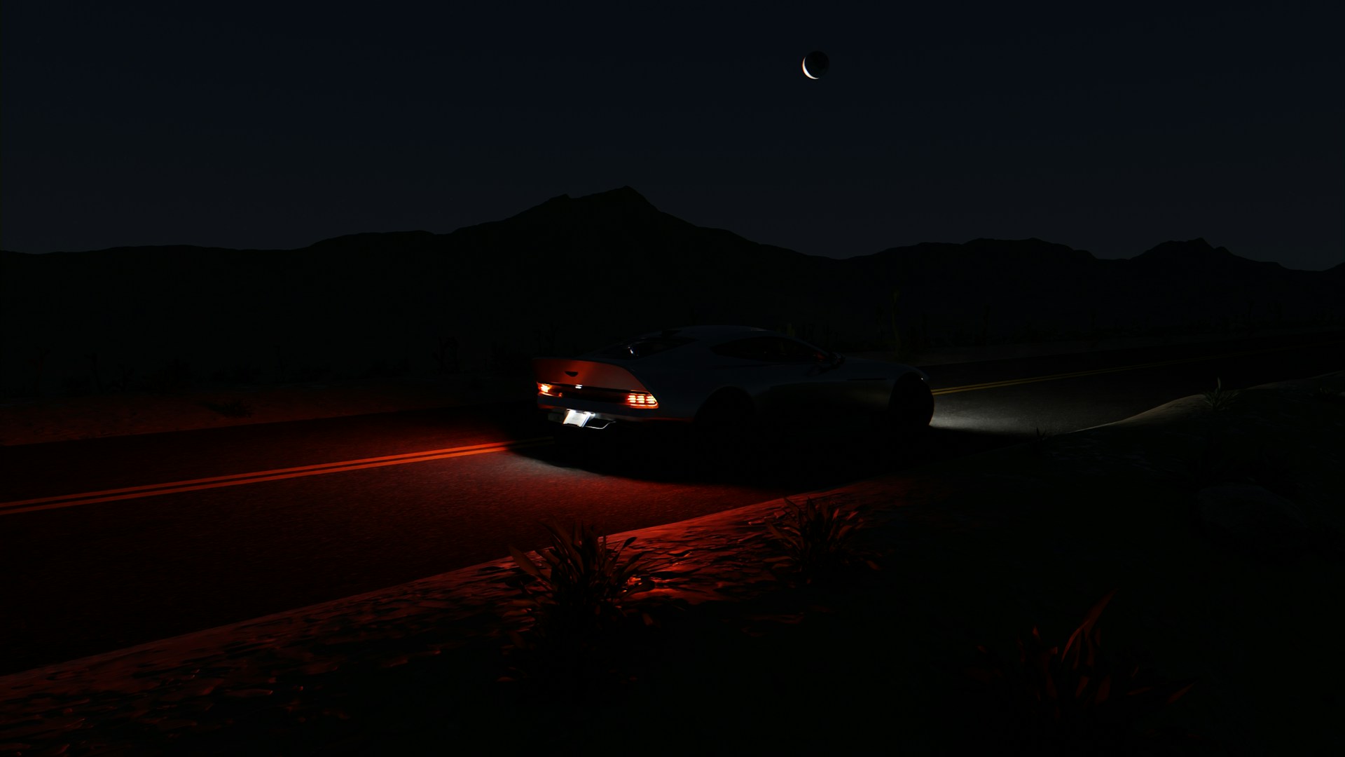 car driving at night