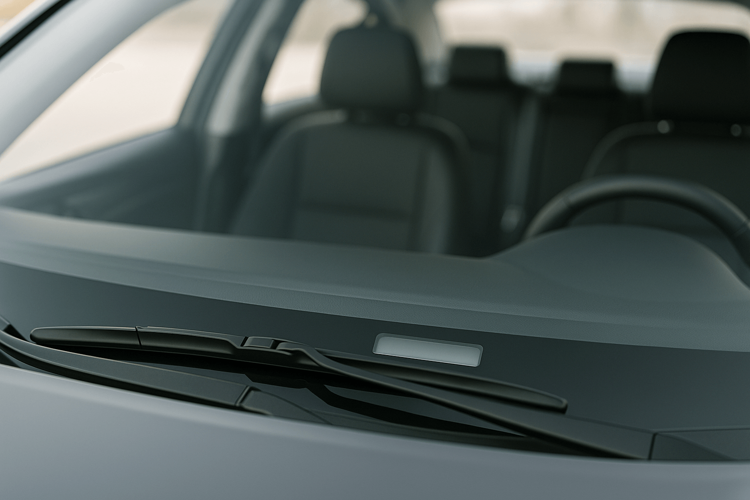 vista del salpicadero a través del cristal