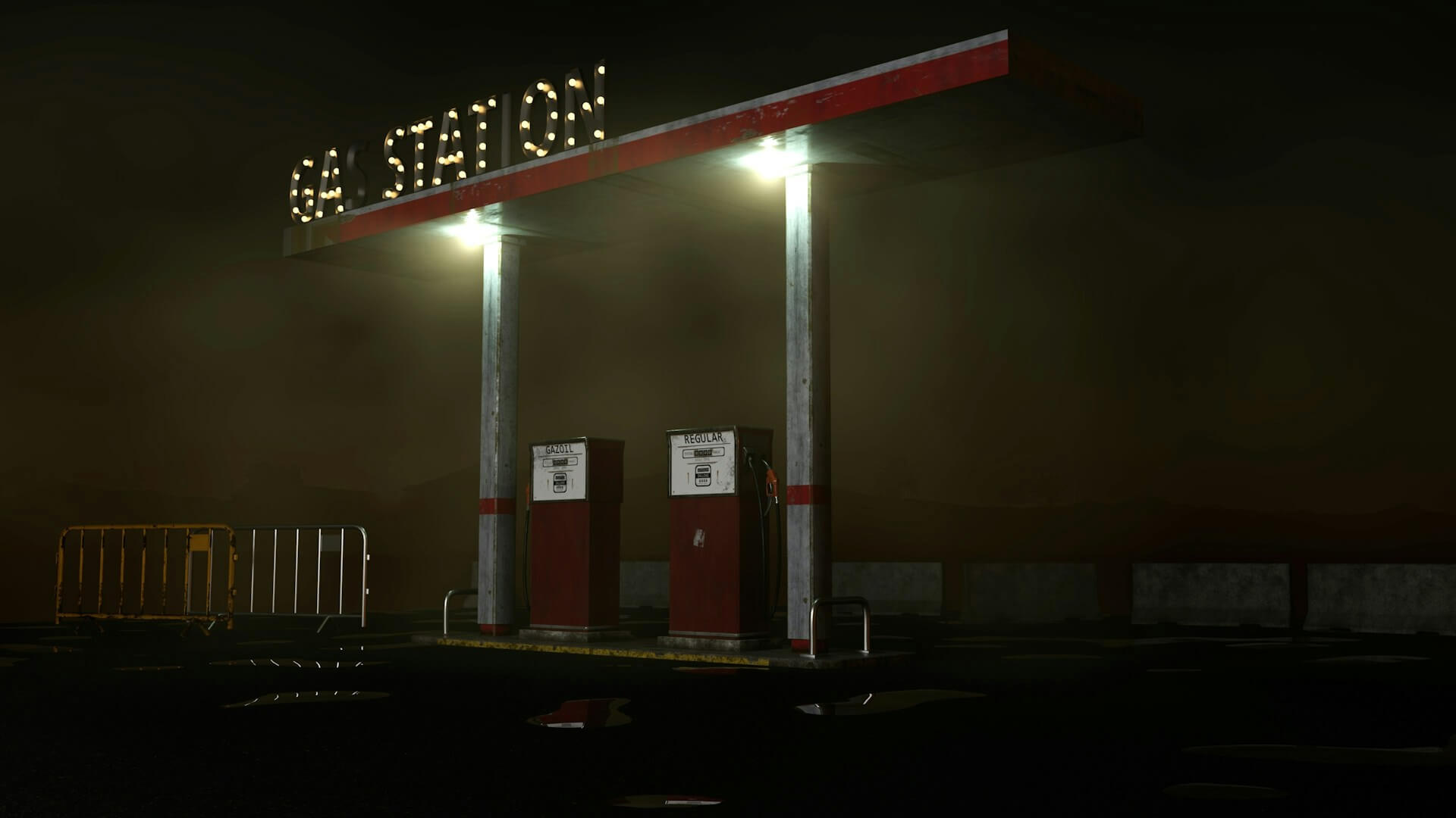 vintage gas station