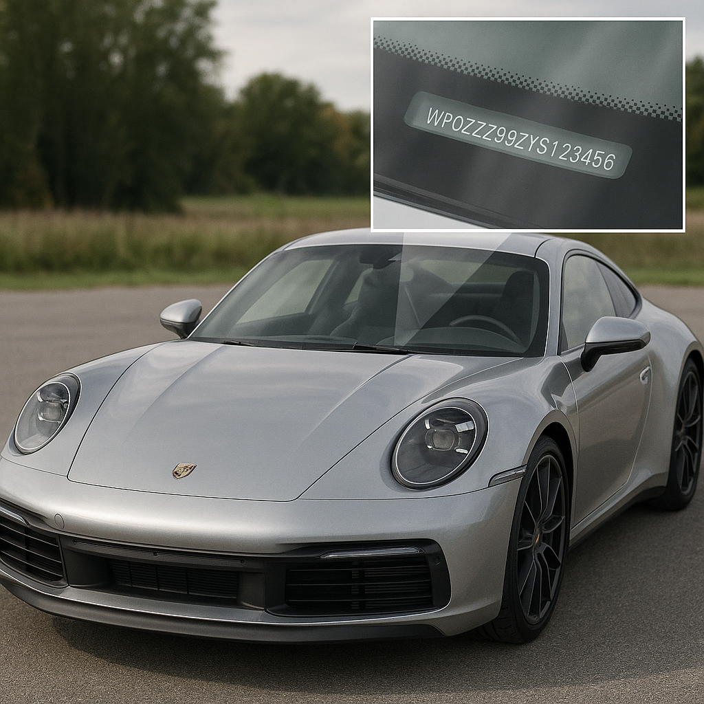 Porsche 911 vehicle with a VIN