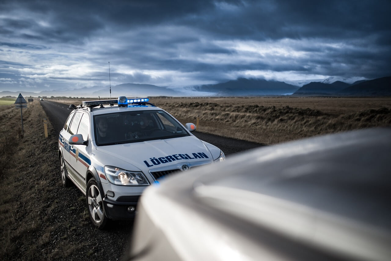 a police car on the road