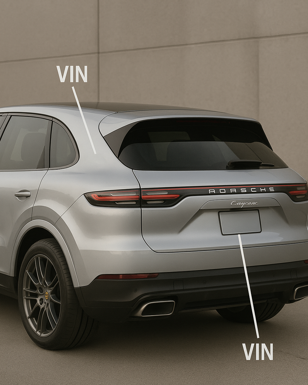 Porsche Cayenne VIN locations
