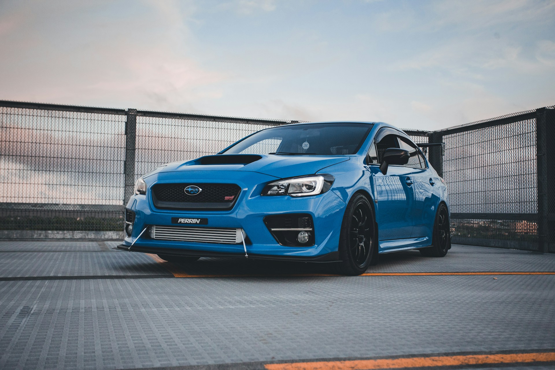 blue sedan car